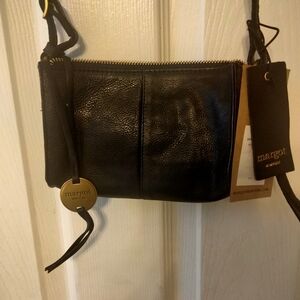 Margot Small Black Leather Shoulder Bag